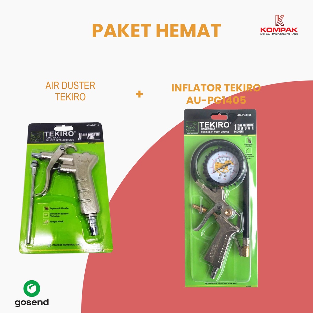 (TEKIRO)PAKET INFLATOR + AIR DUSTER TEKIRO