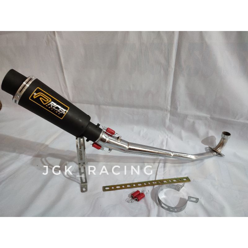 Knalpot racing Rcb hitam supra x 110/125/blade/kharisma/revo/jupiter/vega/smash/shogun/astrea/kirana