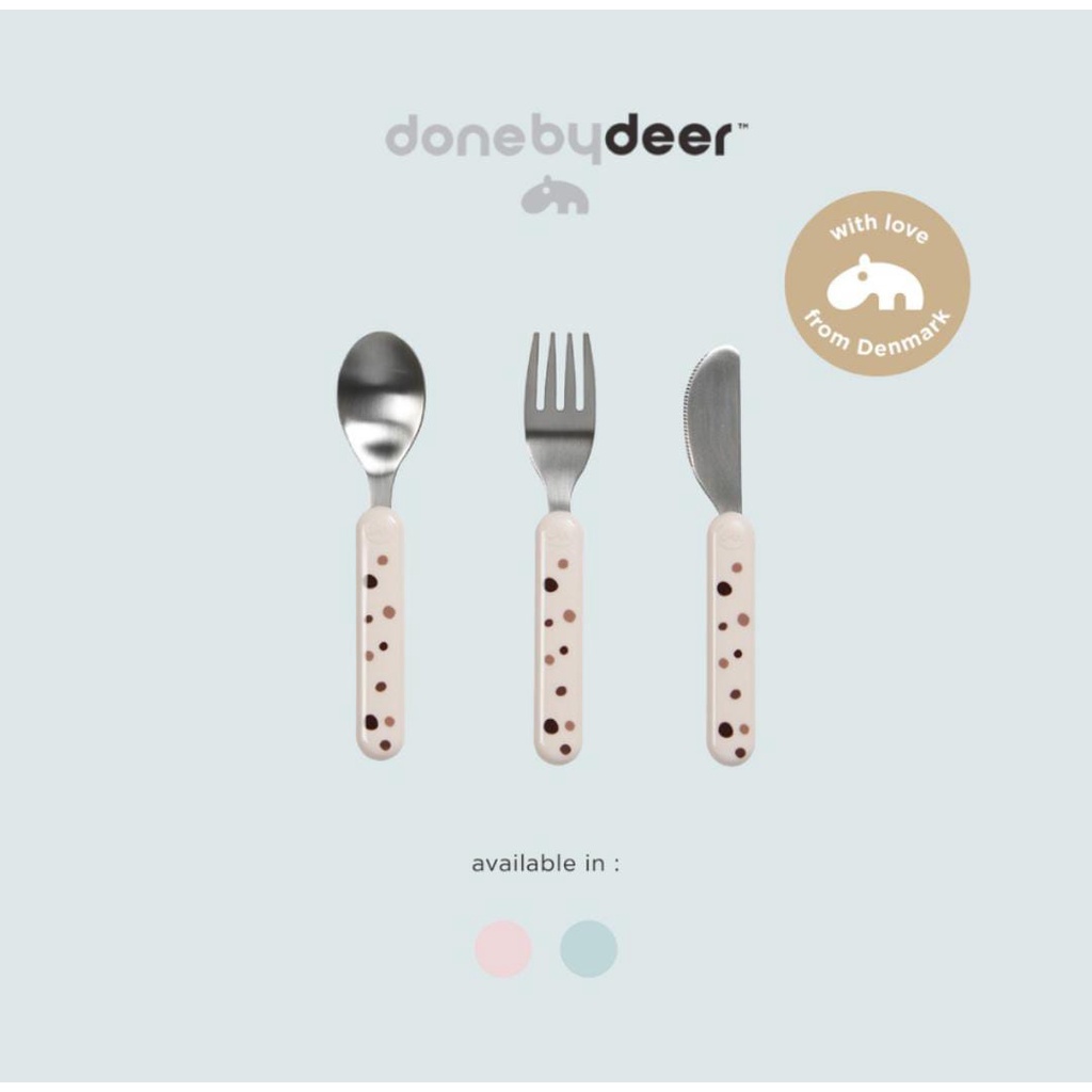 Done by Deer Cutlery Set Dreamy Dots- Sendok makan anak