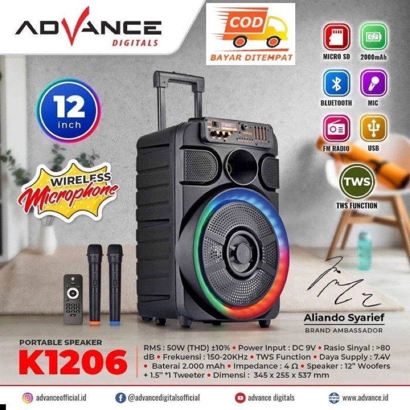 Speaker Aktif Bluetooth Advance 12"