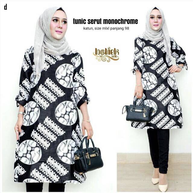 ADA SIZE SUPER JUMBO TUNIC TIDAK SERUT MONOCHROME TUNIK MONOKROM SHIBORI JUMBO LD 120 XXXXXL 5L BIG SIZE PLUS SIZE SERAGAM KANTOR KERJA HITAM PUTIH