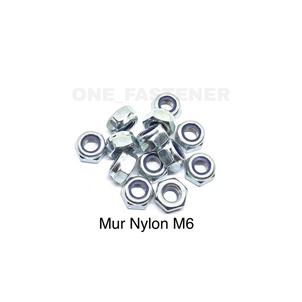 100 Pcs Mur Nylon M6 Putih lock nut kunci 10 hexagonal 6mm 1.0 6mili