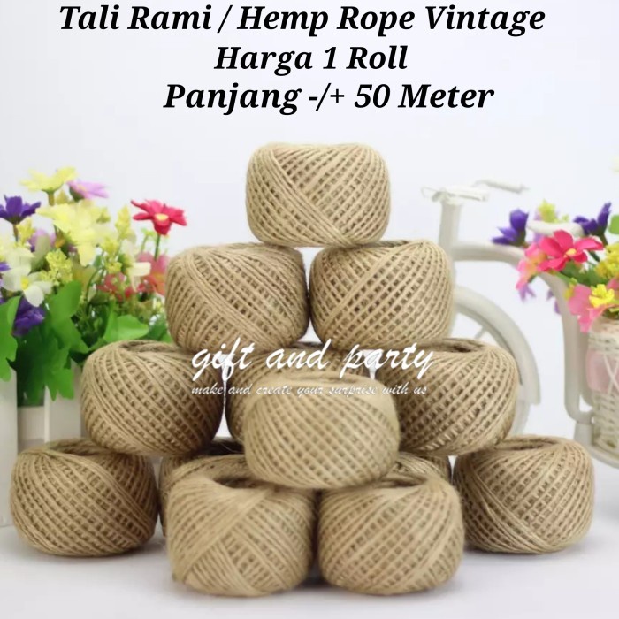 

Tali Goni / Hemp Rope Vintage / Tali Goni 1 Roll 50 Meter / Tali Rami