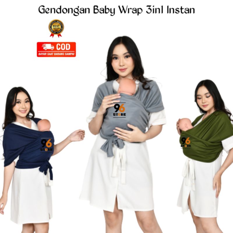 Gendongan Baby Wrap M Shape 3in1 Instan Newborn