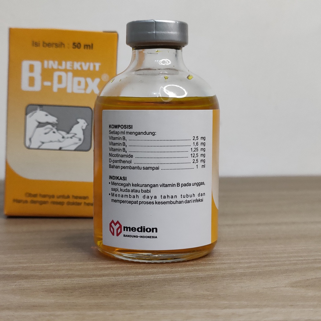 INJEKVIT B-PLEX 50 ml vitamin hewan besar sapi kambing dll | Vitamin B Komplex Hewan