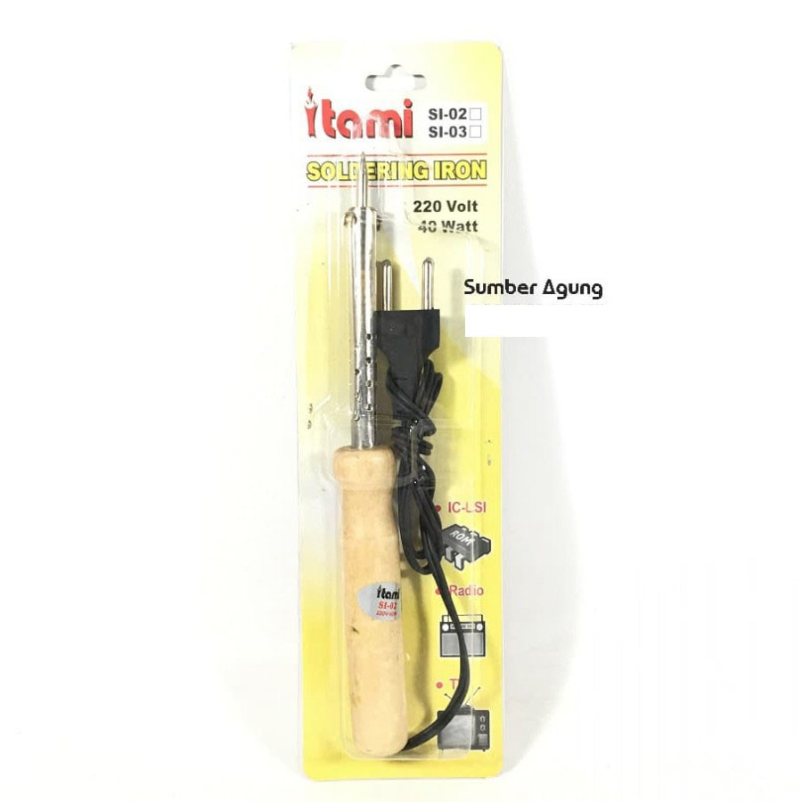 Solder Kayu SI02 220V 40W Soldering Iron Merk Itami Berkualitas