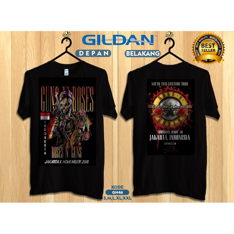 Kaos guns n roses konser jakarta 2018 original gildan softstyle gn46