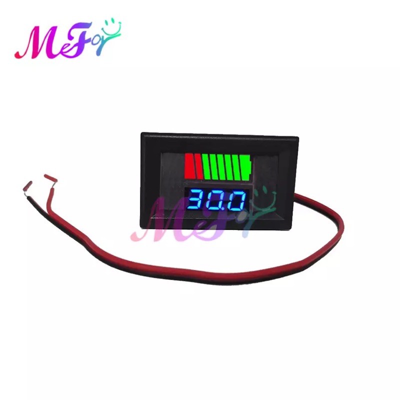 Voltmeter 6-100V Led Biru Indikator Kapasitas Battery