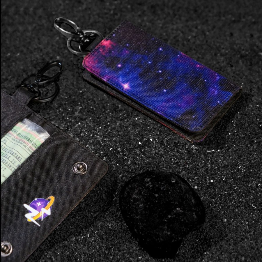 Dompet STNK Mobil Motor - Gantungan Kunci Dompet Patch Galaxy Space