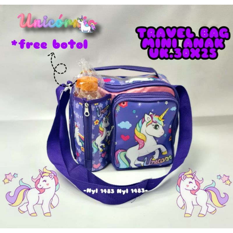 (COD)GTDFA15 tas slempang travel mini anak perempuan unicorn_lol_micky mouse Realpict