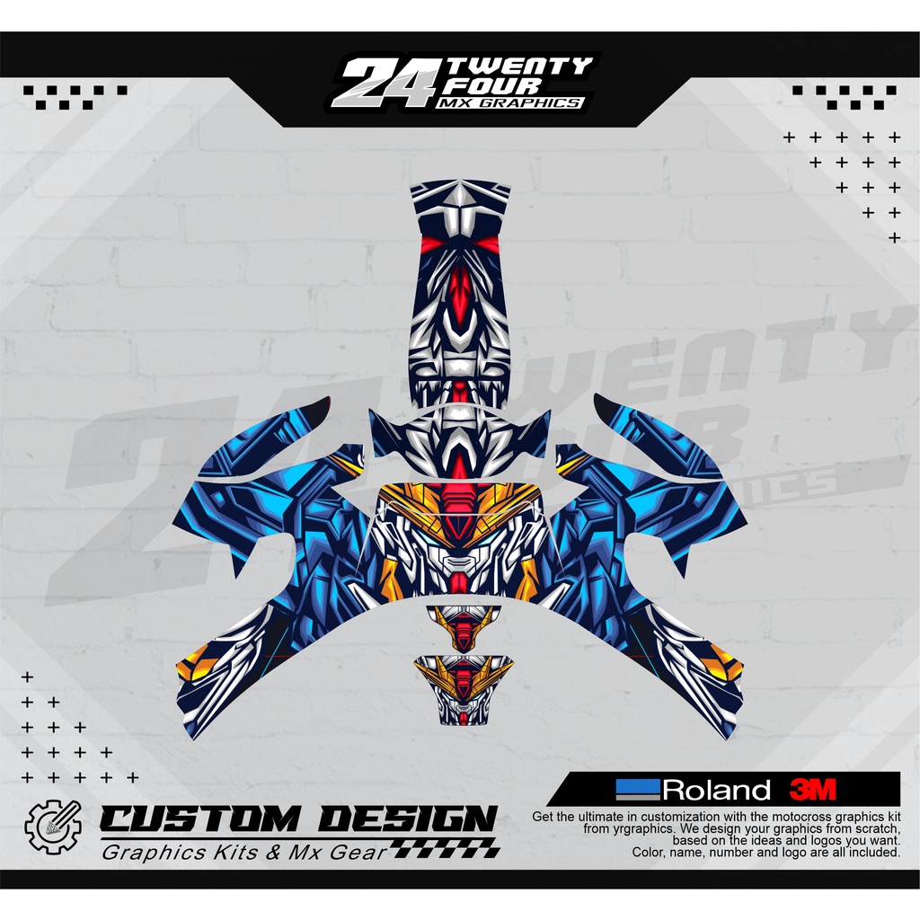 DECAL STICKER HELM KYT  Rc 7 GUNDAM