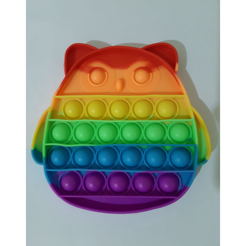 Mainan Pop it murah / UKURAN BESAR / popit Pop Its Square rainbow multicolor Fidget Toy Push bubble-8