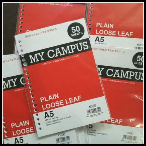

Kiky Loose Leaf A5 50 Tanpa Garis Campus AA624350CX