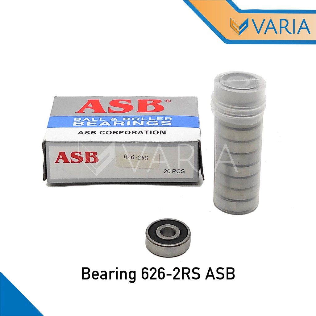 Bearing / Laher 626 2RS Tutup Plat Besi Double ASB