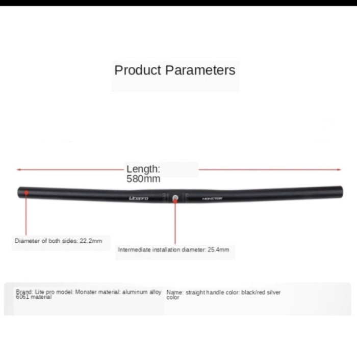 HARGA PROMO**** Handlebar Stang LITEPRO Monster Sepeda Lipat25,4x580m