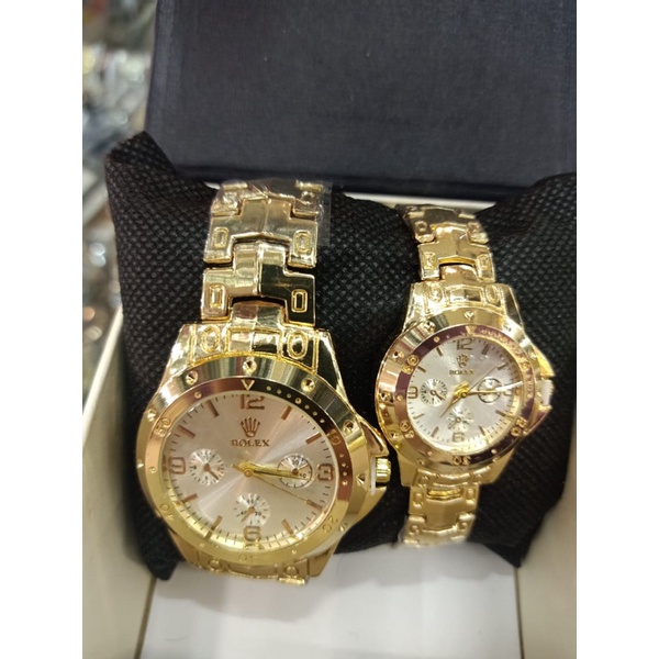 Jam Tangan Pria/Wanita/Couple Rolex Crono Hiasan Angka Stainliss