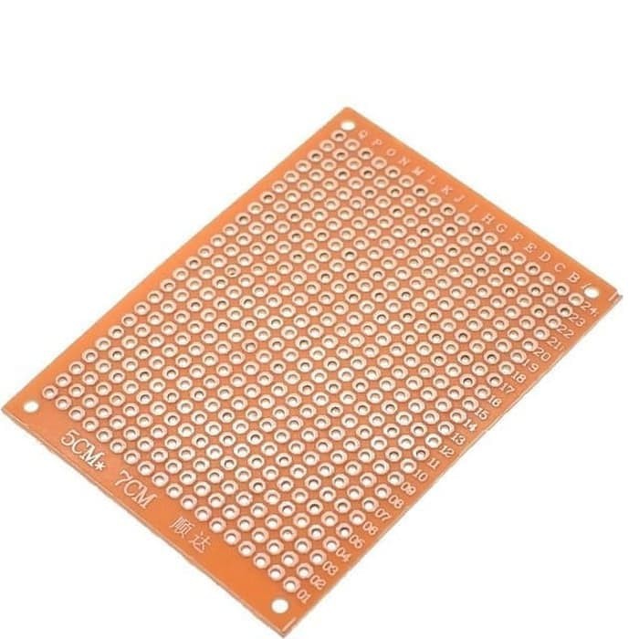 PCB dot Matrix lobang IC Coklat 5x7 5x7cm lubang 5 x 7 cm pitch 2.54mm