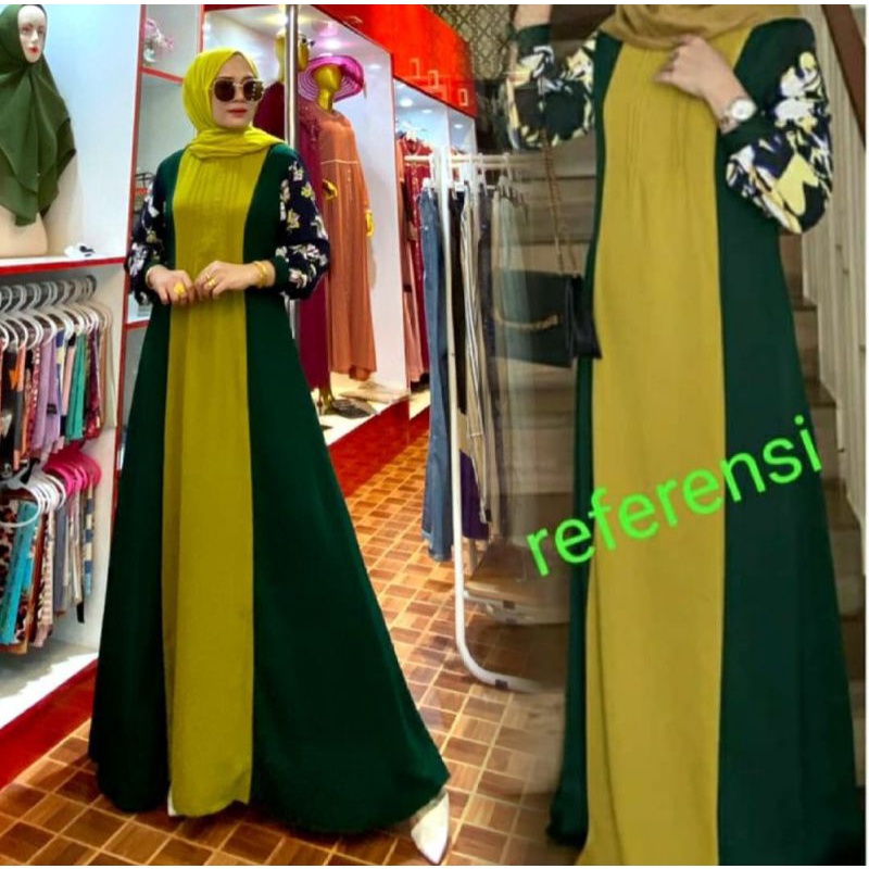Gamis Prada Mix Zara New collection dari RAINA fashion cantik dana elegan