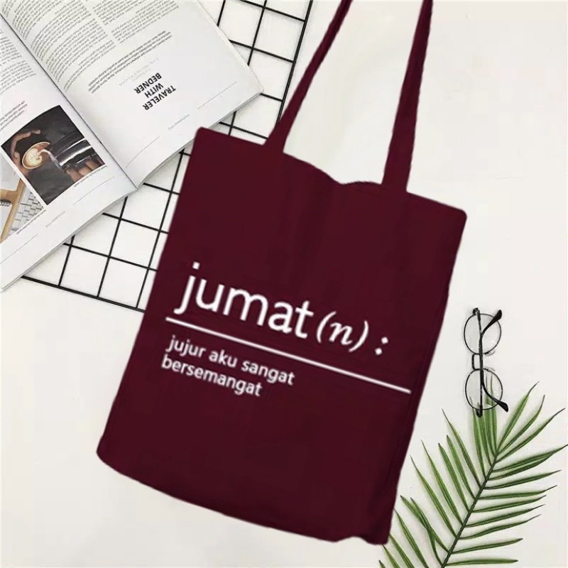 TAS TOTE BAG HARI WANITA / TOTEBAG PAKAI RESLETING