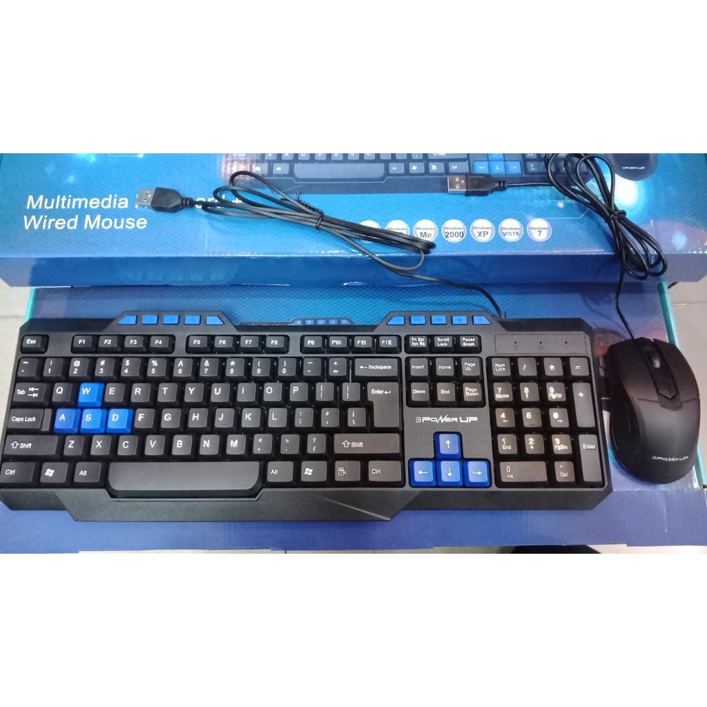 Keyboard Mouse Combo Power UP Chroma 800 MultiMedia Wired - Garansi Resmi 1 Tahun