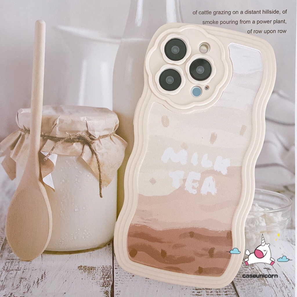 Soft Case Pelindung Lensa Kamera Motif Bunga Milk Tea Untuk iPhone 7plus 8plus 7 8 11 12 13 Pro MAX XR X XS MAX SE 2020