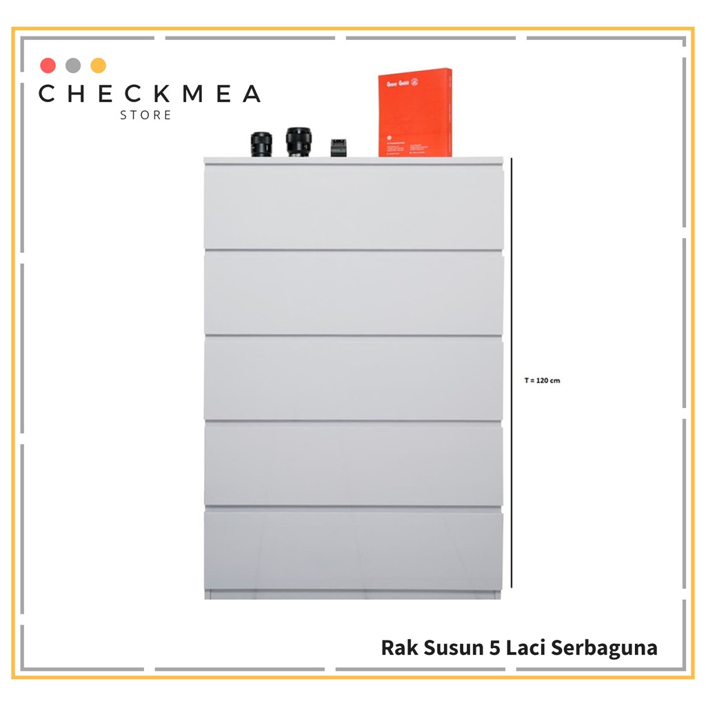 RAK SUSUN 5 LACI SERBAGUNA - DRAWER CABINET 5 SUSUN KAYU PUTIH MURAH