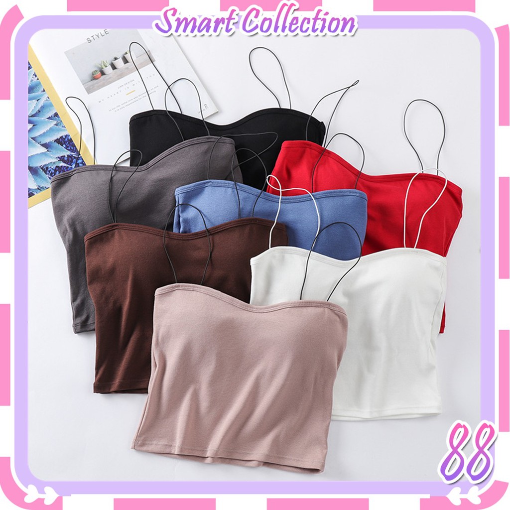 SC BR361 TANKTOP BRA WITH CUP BH SINGLET WANITA IMPORT ATASAN SEXY FASHION KOREA BAHAN KATUN ADEM