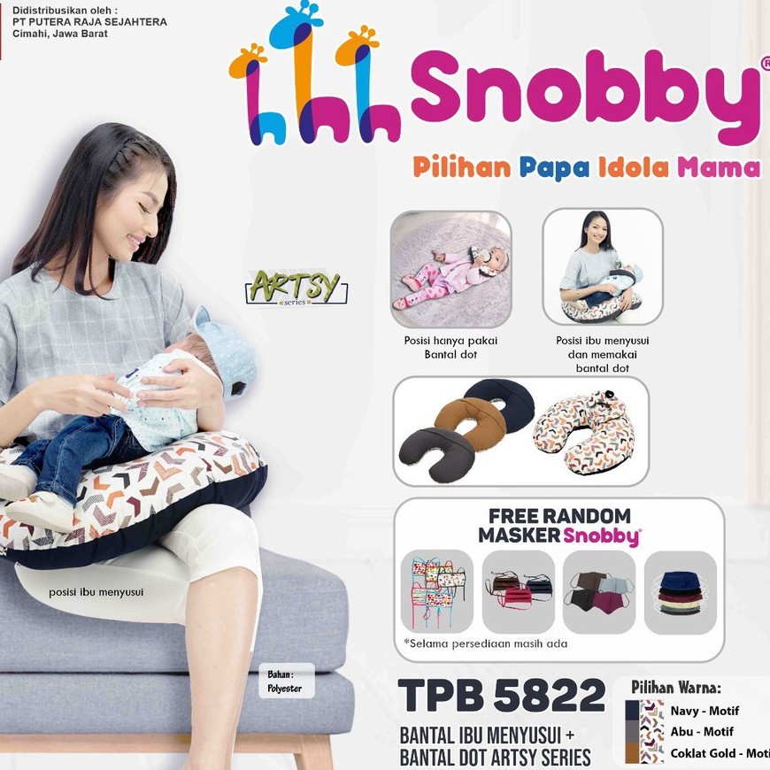 MOMS_  Snobby Nursing Pillow Bantal Ibu Menyusui + Bantal Dot Artsy Series - TPB 5822