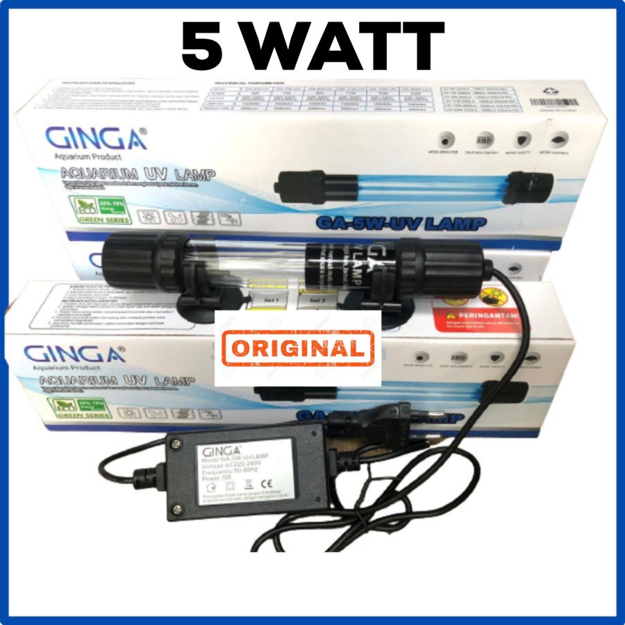 GINGA Lampu UV 5 Watt - Ultraviolet Aquarium Kolam Aquascape 5W W