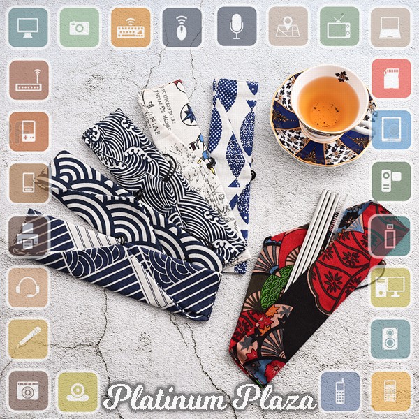 Knifezer Set Alat Makan Sendok Garpu Pisau Sumpit Sedotan Besi Japanese Style - EA02`3A474V-- Silver