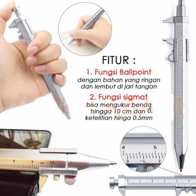 

pulpen ballpoint jangka Sorong sigmat multifungsi scale rule