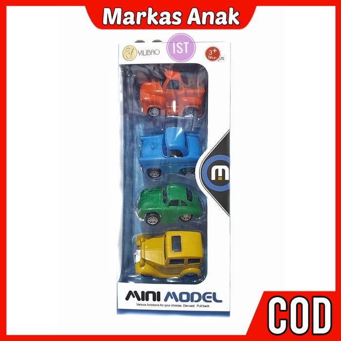 Mainan Anak Anak Umur 3 4 5 6 Tahun Diecast Mobil Mobilan Klasik Mini Pullback Play set Hadiah Ulang