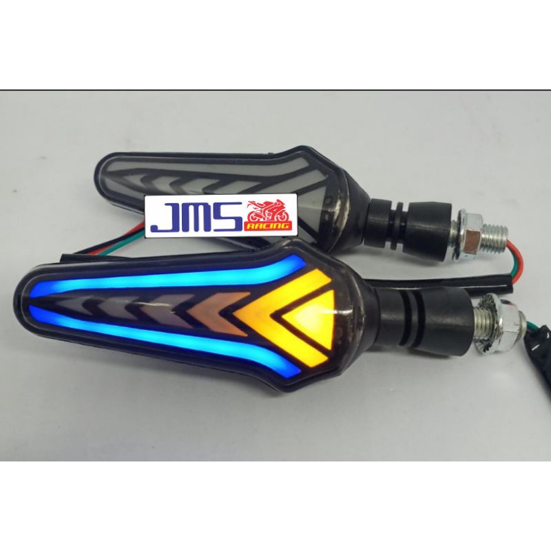 lampu sen riting led merah biru putih plus sen running d289 crf klx wr155 vixion vario cb r15 ninja gsx