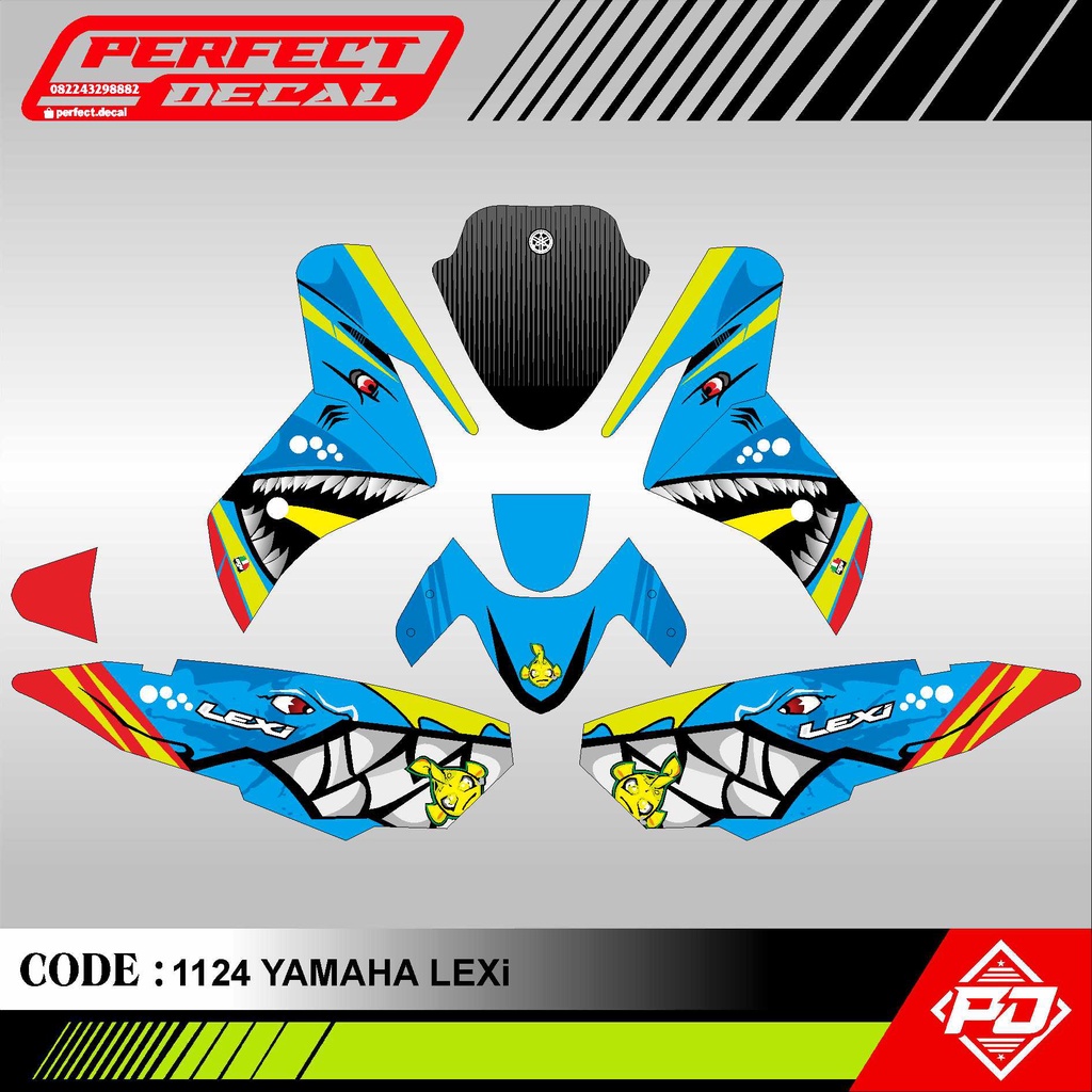 Decal Stiker Motor YAMAHA LEXI 125 / LEXI S OLD / NEW HIU / SHARK Full Body Sticker Custom Variasi