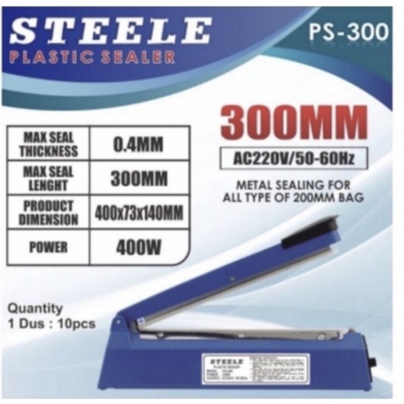 Impulse Plastik Sealer Steele PS-300 Alat Press Plastik Perekat Plastik Good Quality