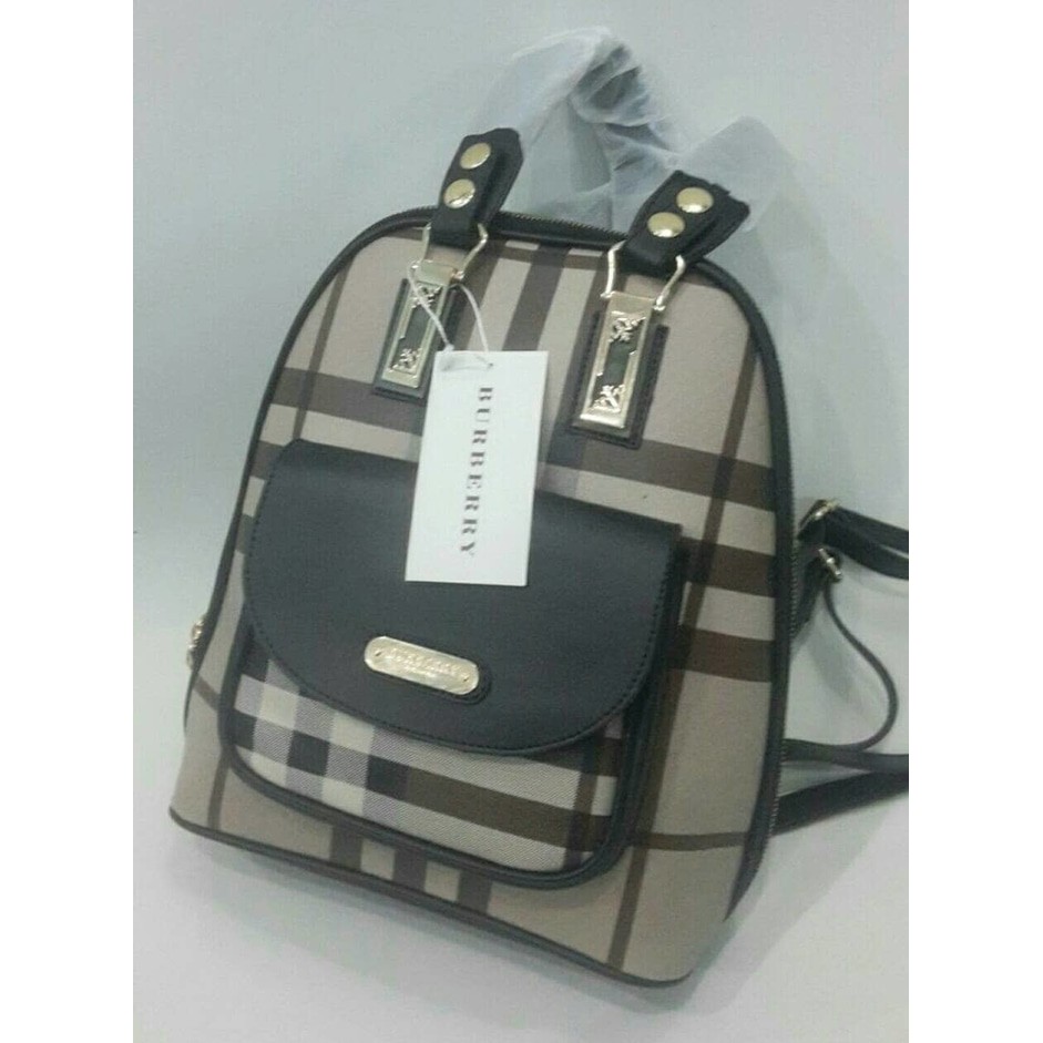 Tas Ransel Wanita Pesta Kerja 551 Burberry Hitam Branded Import Kekinian Kece Keren