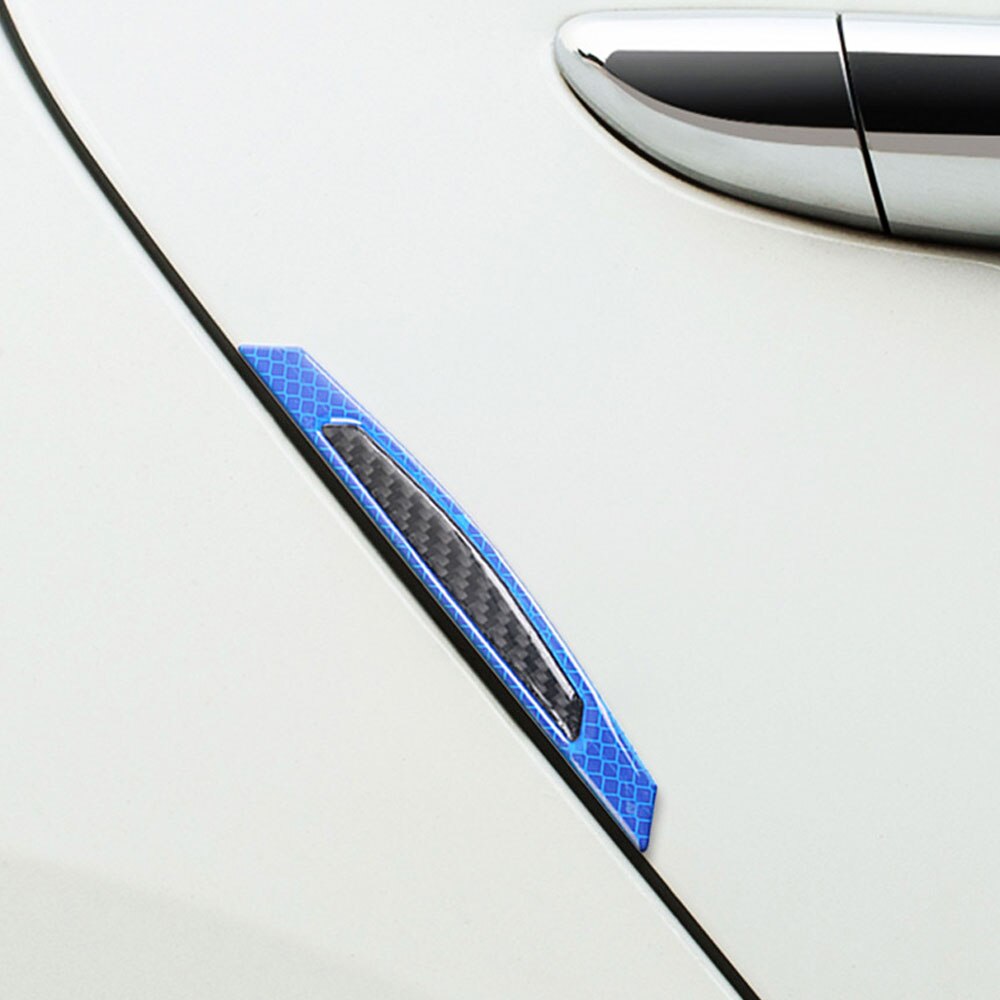 Stiker Strip Reflektif Motif Carbon Fiber 5D Anti Gores Untuk Dekorasi Pintu Mobil