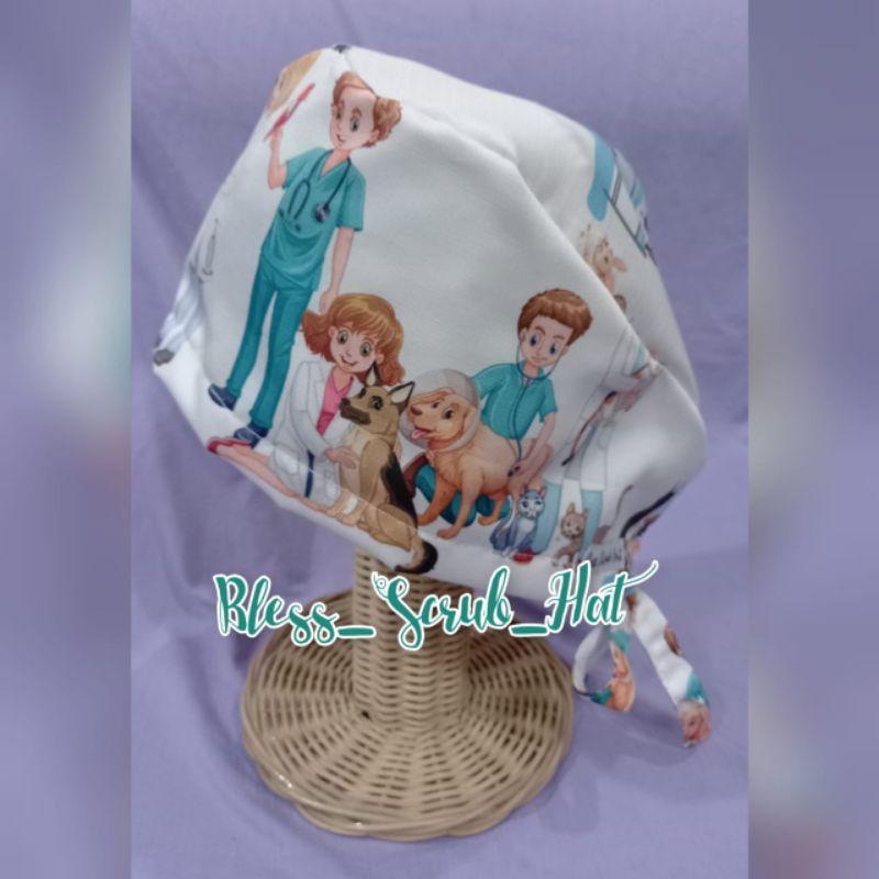 Topi Bedah / Nurse Cap/ Sugical cap/ Topi Motif/Dokter/Dokter hewan