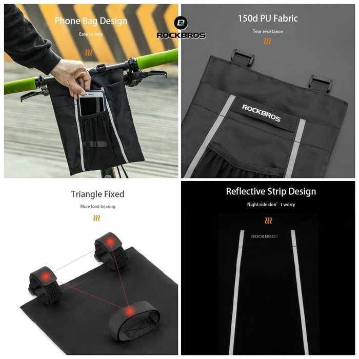 ROCKBROS D48 -Bicycle Storage Bag - 5L Capacity with Reflective Strip - Tas Sepeda 5L dari ROCKBROS