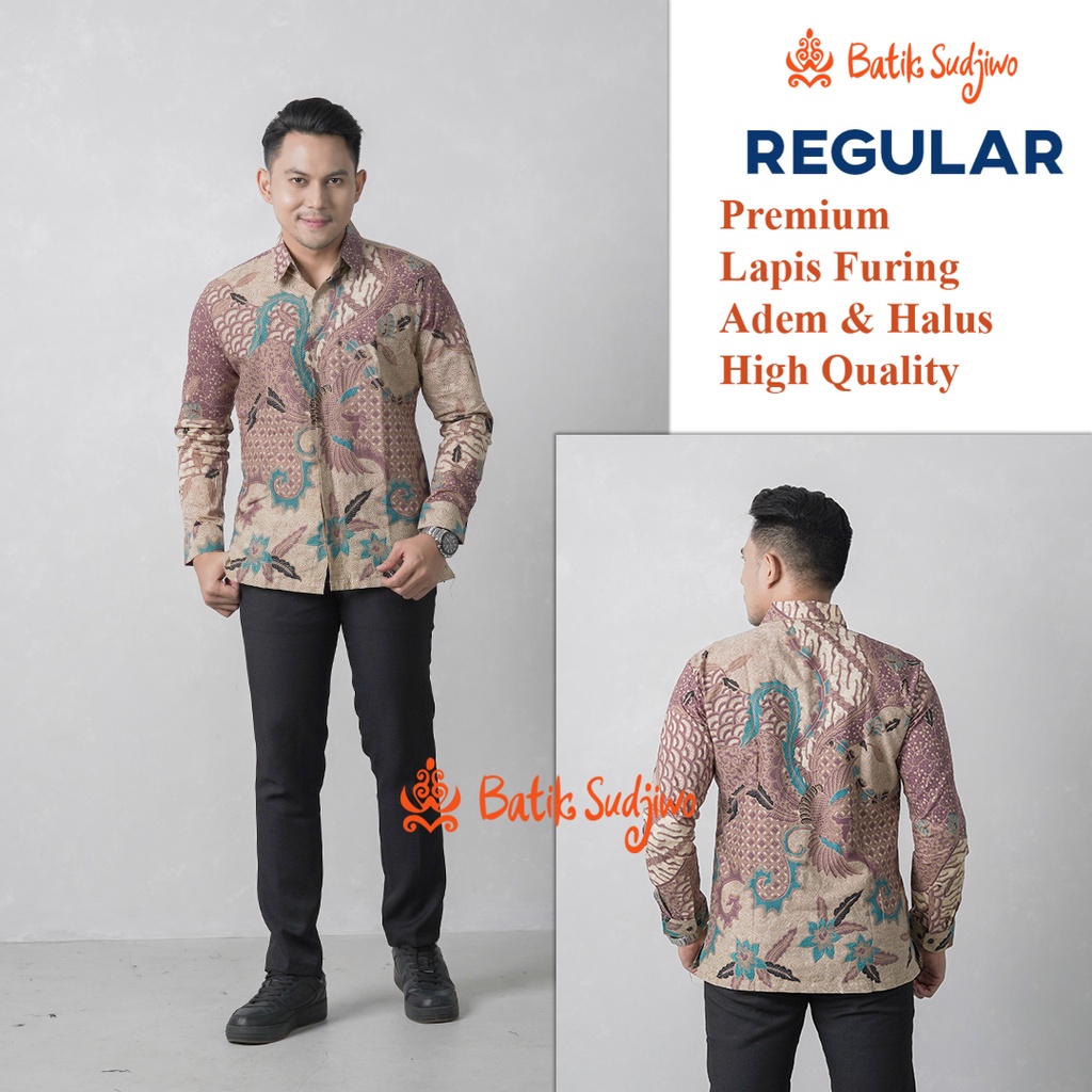 Kemeja Batik Pria Lengan Panjang Slimfit Lapis Furing Premium 1064