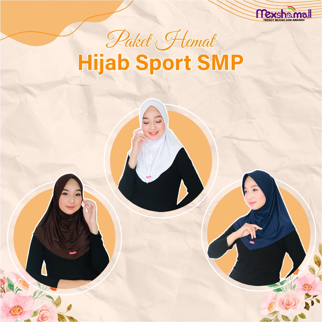 Paket Sekolah Jilbab Sporty Premium Menutup Dada SD SMP