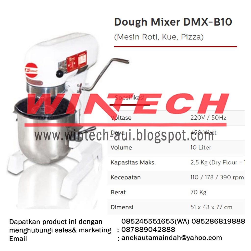 FOMAC DMX-B10 Dough Mixer - Mixer Roti & Mixer Kue - Mixer Adonan