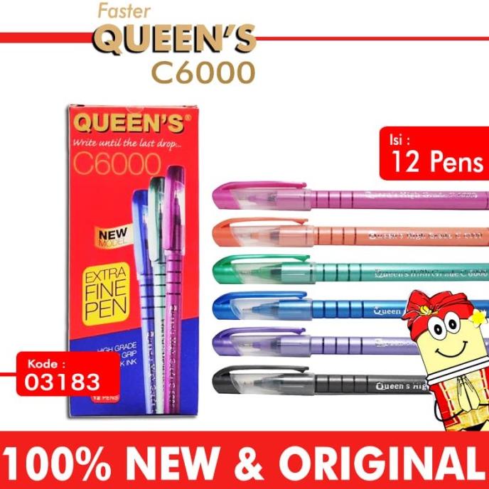 

Produk Terbaik] Pena FASTER QUEENS C-6000 Hitam