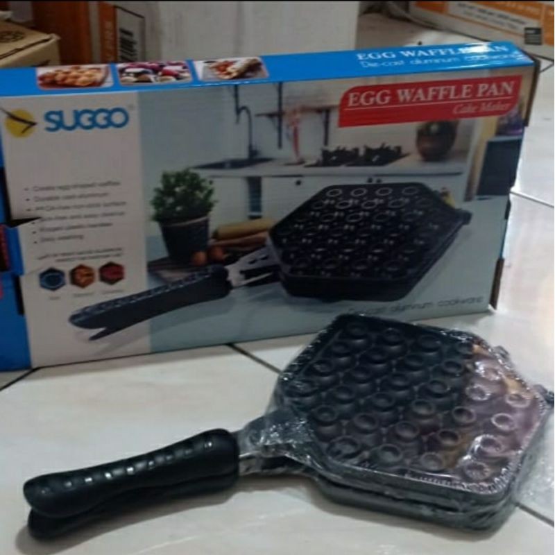 Cetakan Kue Egg Waffle Suggo Segi 6 Double Pan Waffle Egg asli SUGGO