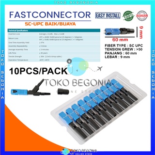 SC UPC FTTH 10PCS Konektor Fiber Optic SC / UPC Fiber Optic SC Fast Connector