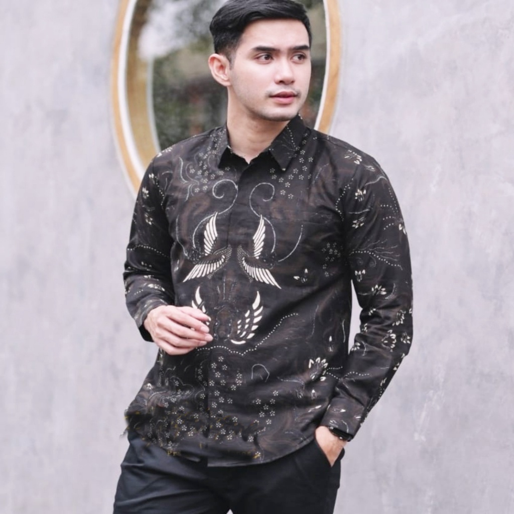 baju batik lengan panjang pakaian batik pria dewasa bisa cod kemeja batik pria dewasa premium kuwali