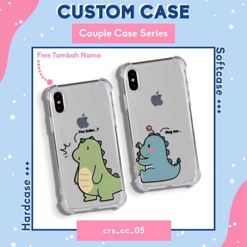 CASE COUPLE DINO SERIES ALL TIPE FREE TAMBAH NAMA / BACKGROUND
