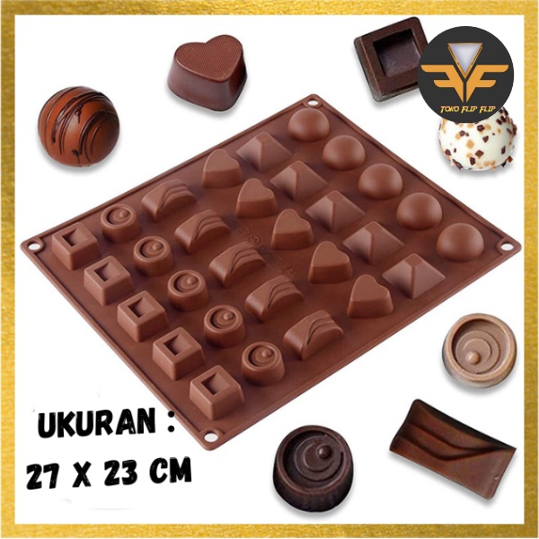 Cetakan Coklat Silicone 30 Grid dengan 6 Motif Beraneka Ragam Cetakan Coklat Jelly Silicone Molds Baking Chocolate TERMURAH TERLARIS