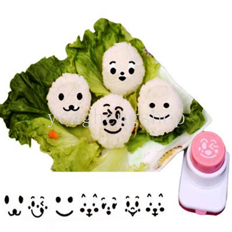 Cetakan Pemotong Sushi / Onigiri / Rumput Laut / Bola Nasi DIY Motif Kartun Smiley Face