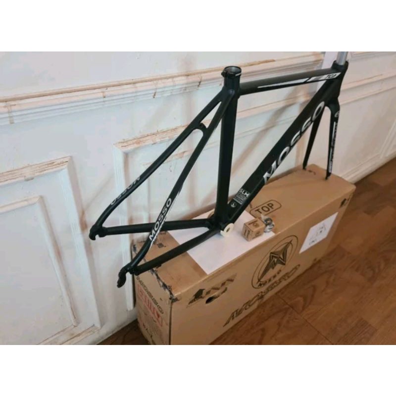 Frame Roadbike Mosso 725TCA Size 500mm Warna Hitam Gray . Rangka Sepeda Balap Road Bike 725 TCA Size Ukuran 50cm 500 mm Alloy